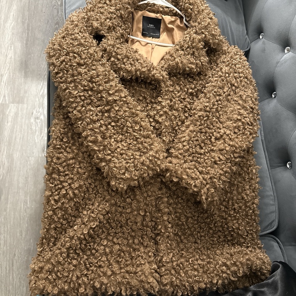 Zara Cozy Brown Teddy Jacket